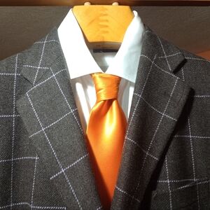 BACHRACH Men's 3Btn/2Vnts Brown Window Pane Sport Jackt Size48Tall/Ight Lavender